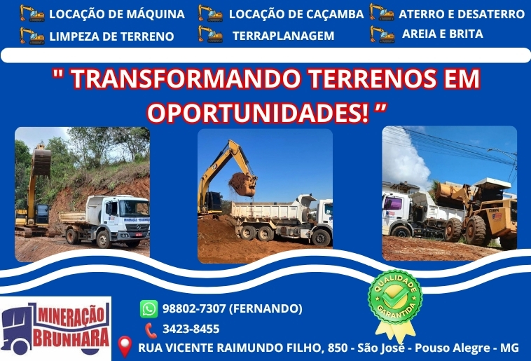 Banner ALUGUEL DE MÁQUINAS PESADAS SANTOS E BRUNHARA